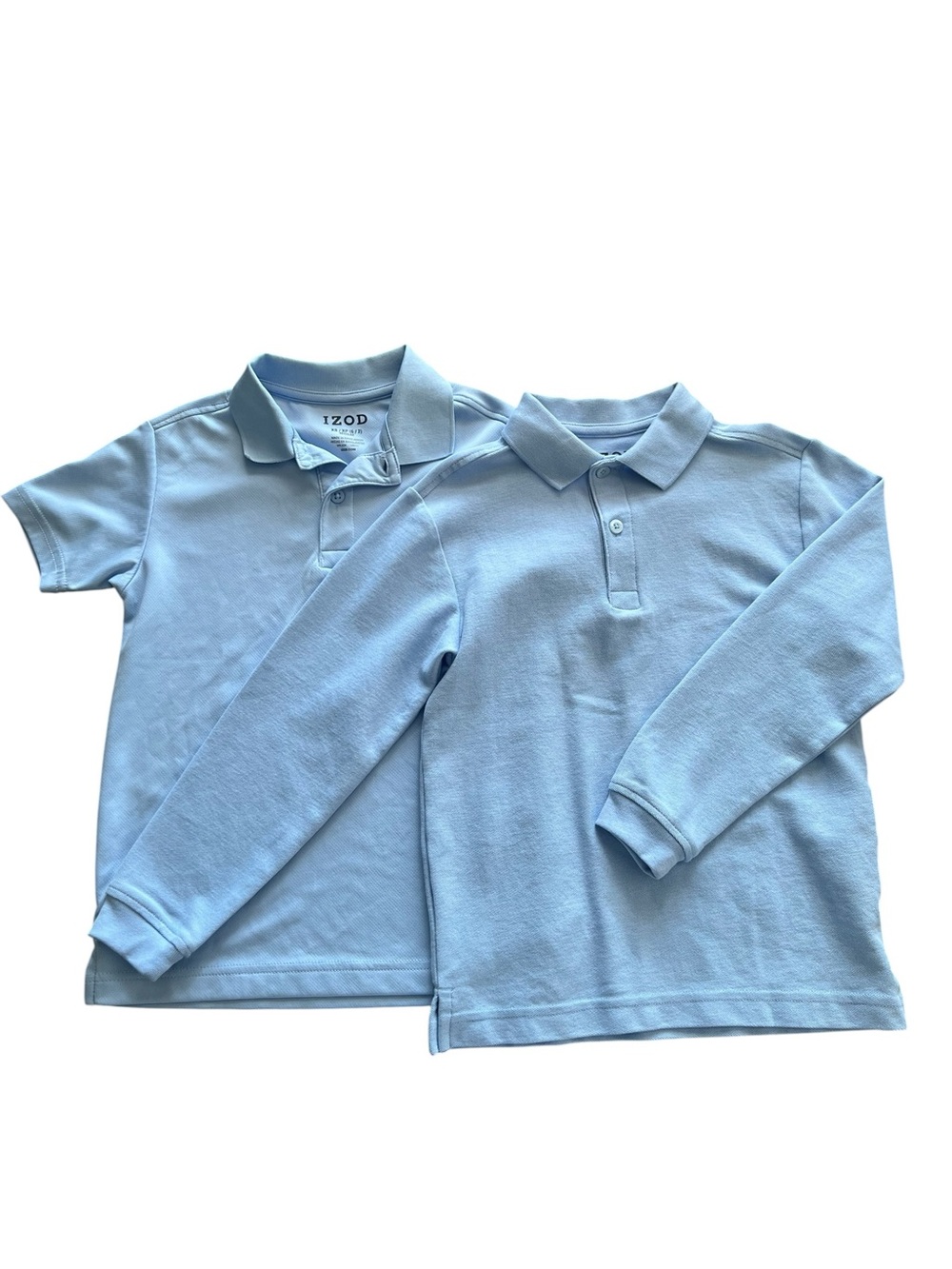 IZOD Boys School Uniform Polo Bundle XS 6/7 Blue Long & Short Sleeve